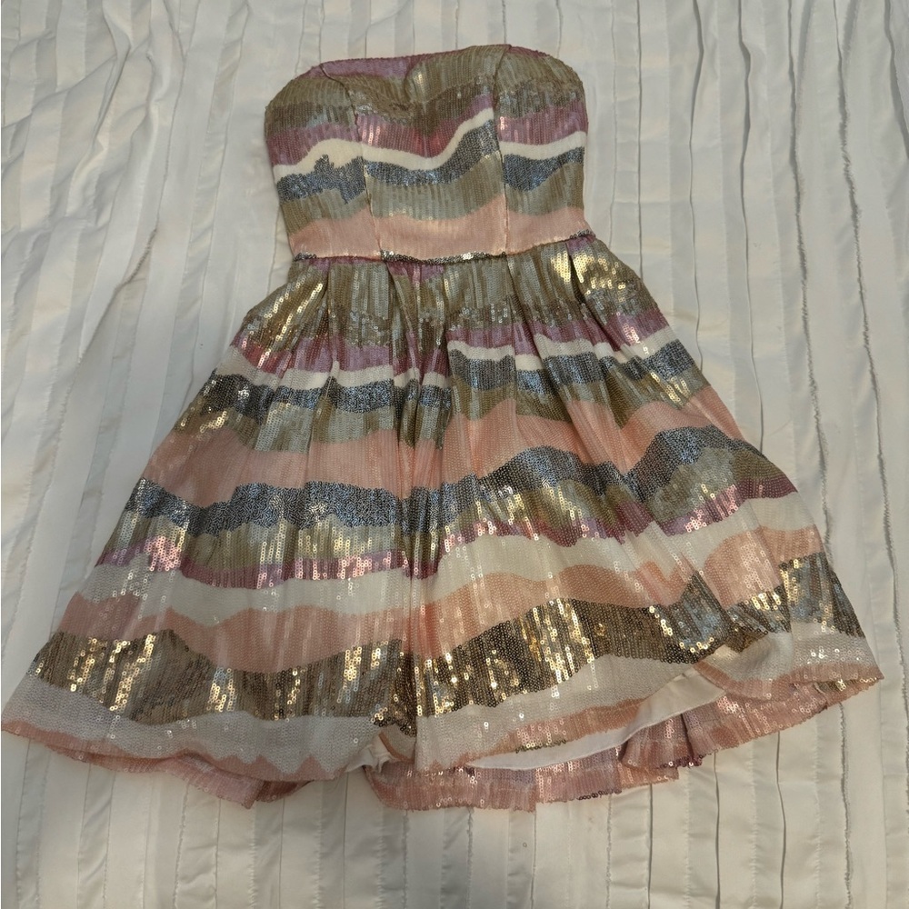 Colorful Strapless Dress